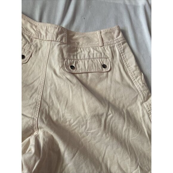 Lizwear Womens Beige Cargo Skort Size 14 100% Cotton Pleated Front Button/Zipper - Picture 7 of 8